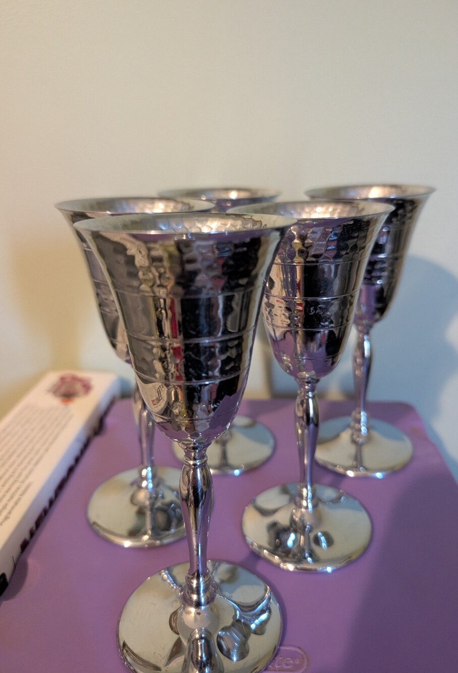 Silver Krome Kraft Farber Brothers of NY Goblets - Set of 5